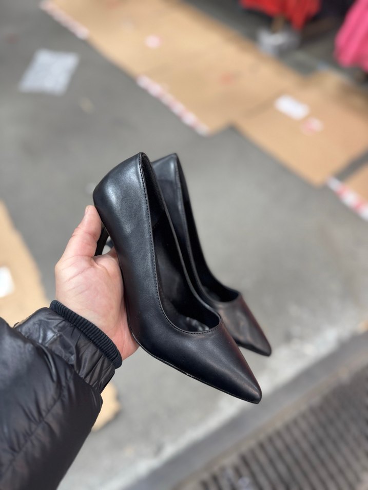 Siyah Tokalı Stiletto Kadın Ofis Ayakkabısı - Görsel 4