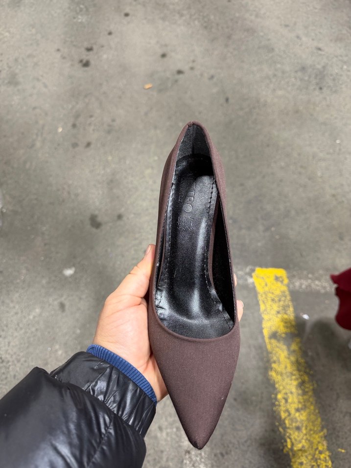 Kahverengi Topuklu Stiletto Kadın Ayakkabı - Görsel 2