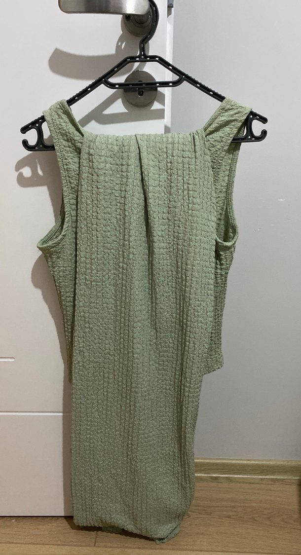 Yeşil V Yaka Kısa Örgü Kadın takım - Görsel 3