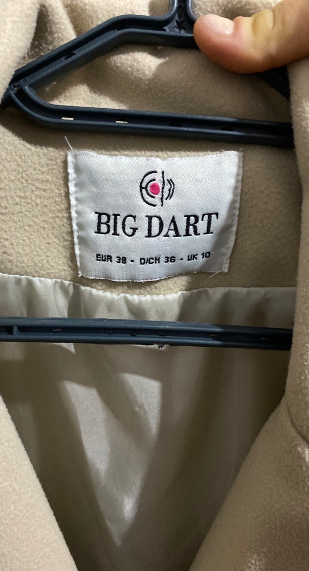 Bej Midi Boy Düğmeli Hamile Kabanı - Görsel 2