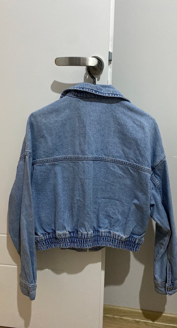 Kadın Mavi Düğmeli Denim Ceket - Görsel 2