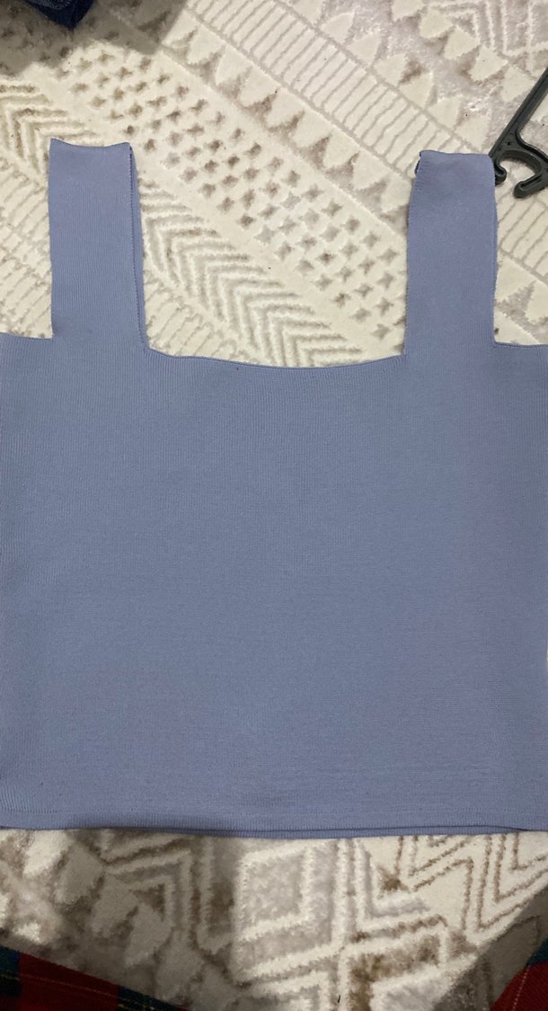 Geniş Askılı Mavi Kadın Atlet - Görsel 2