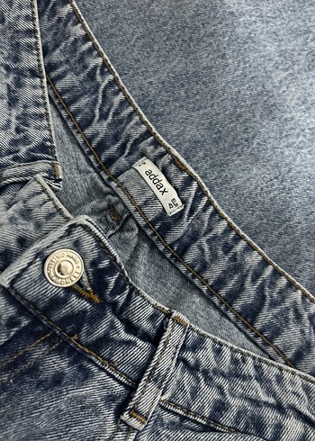 Kadın Mavi Bol Kesim Denim Pantolon - Görsel 2