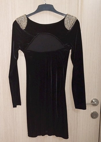 Uzun Kollu Siyah Midi Elbise - Görsel 3