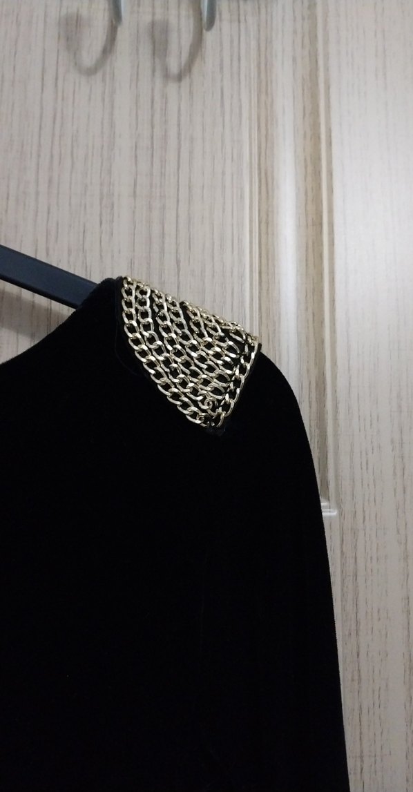 Uzun Kollu Siyah Midi Elbise - Görsel 2