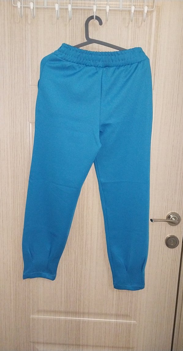 Mavi V Yaka Rahat Kesim Sweatshirt - Görsel 4