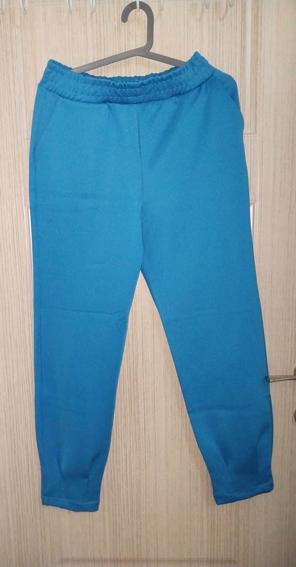 Mavi V Yaka Rahat Kesim Sweatshirt - Görsel 3