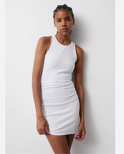 Pull&bear beyaz mini elbise