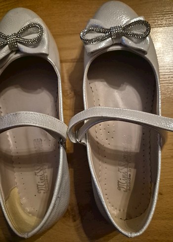 Kız Çocuk Gri Fiyonklu Babet Ayakkabı - Görsel 5