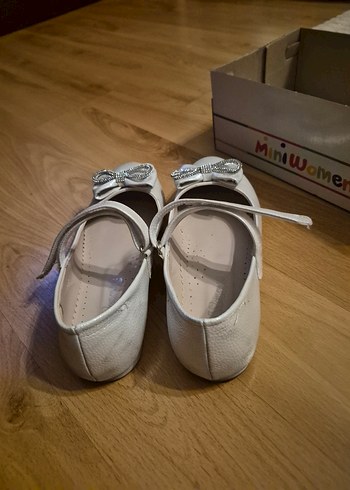 Kız Çocuk Gri Fiyonklu Babet Ayakkabı - Görsel 3