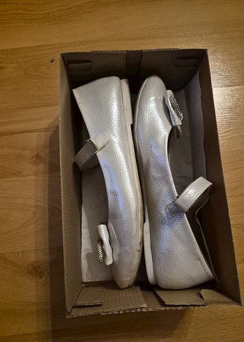 Kız Çocuk Gri Fiyonklu Babet Ayakkabı - Görsel 6