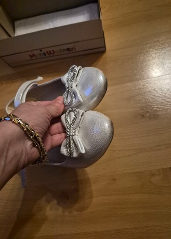 Kız Çocuk Gri Fiyonklu Babet Ayakkabı - Görsel 2