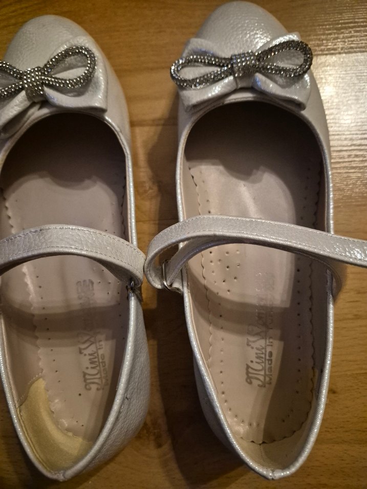 Kız Çocuk Gri Fiyonklu Babet Ayakkabı - Görsel 5