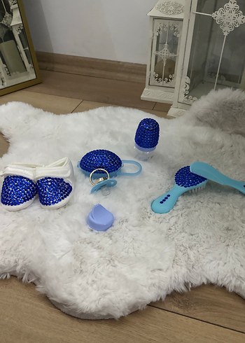 Mavi Yılan Desenli Mini Emzirme Aksesuar Seti - Görsel 2