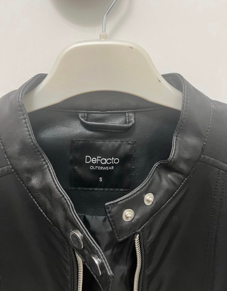 Siyah Deri Biker Ceket - Görsel 2