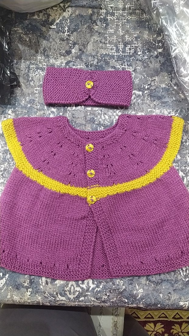 Kız Çocuk Mor Sarı Triko Takım - Görsel 2