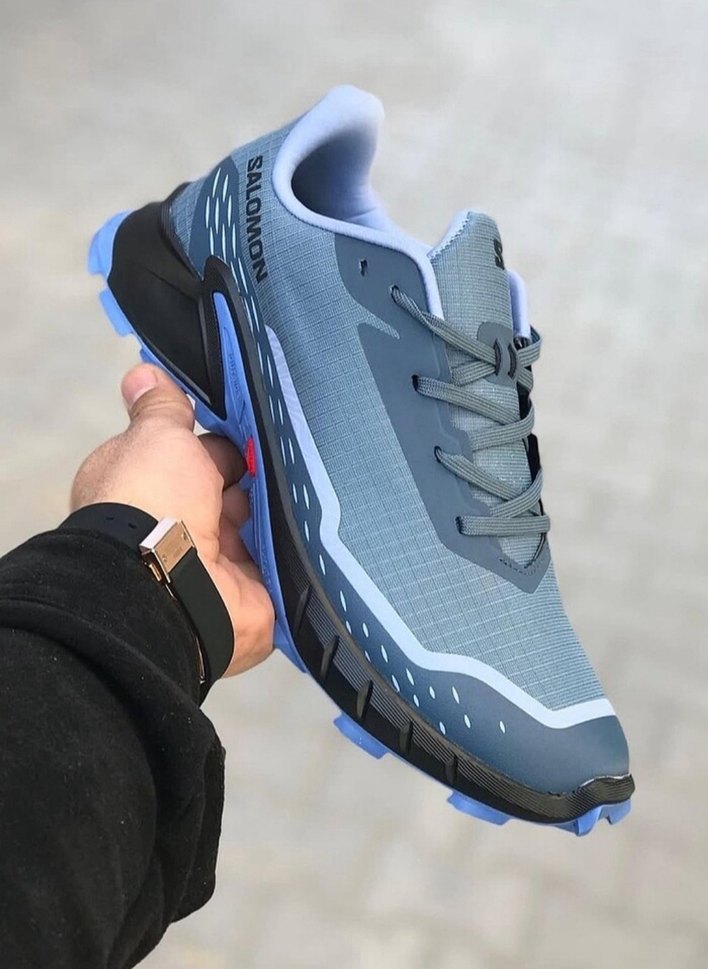 Salomon Gri Mavi Bağcıklı Erkek Outdoor Ayakkabı - Görsel 2