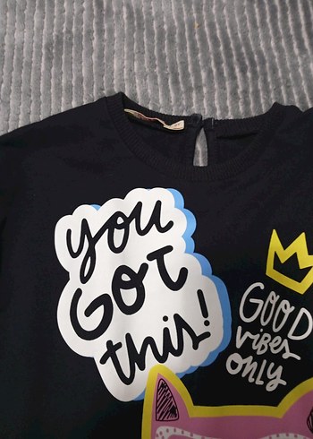 Kız Siyah Pamuklu Uzun Kollu Elbise - Görsel 3