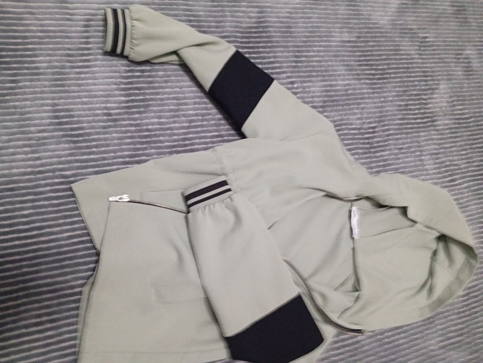 yeşil i Fermuarlı Kiz çocuk Ceket - Görsel 2