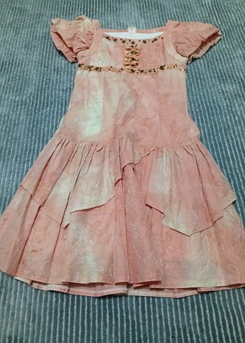 Pembe Bohem Kız Çocuk Elbisesi - Görsel 2