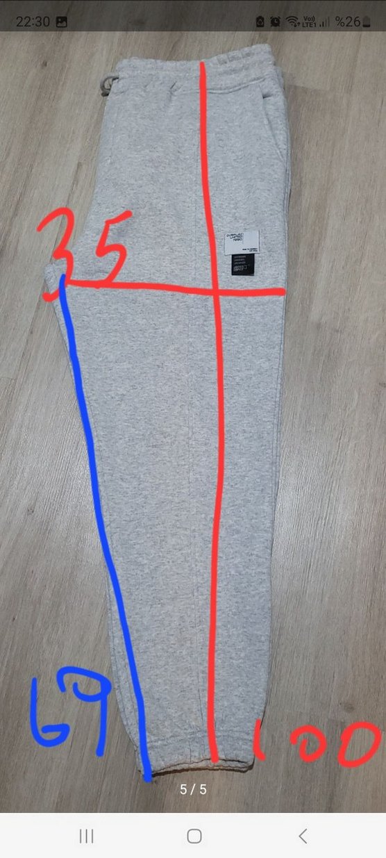 Gri erkek Rahat Kesim Eşofman Altı - Görsel 5