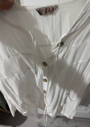 Nakışlı Bohem Uzun Kadın Keten Gömlek - Görsel 4