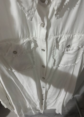 Uzun Kollu Bohem Kadın Keten Gömlek - Görsel 3