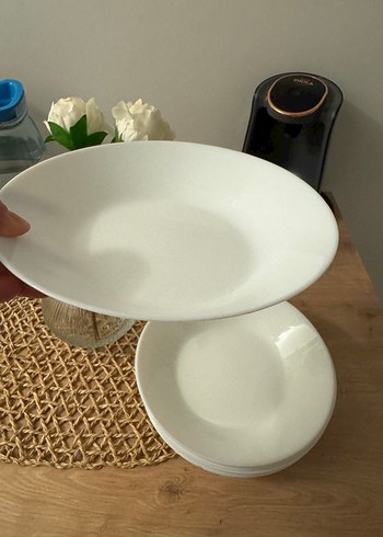 Ikea Beyaz cam porselen Derin Tabak - Görsel 3