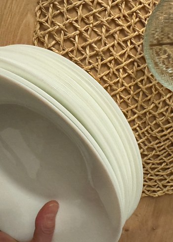 Ikea Beyaz cam porselen Derin Tabak - Görsel 5