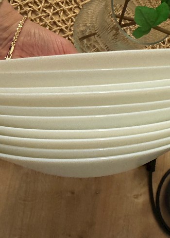 Ikea Beyaz cam porselen Derin Tabak - Görsel 4