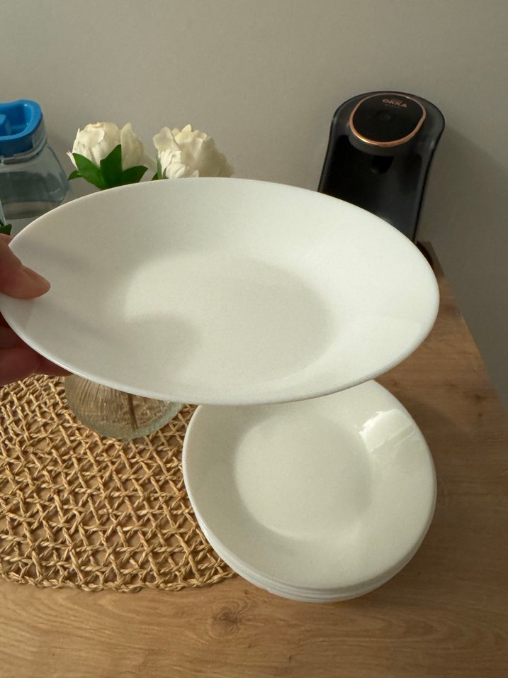 Ikea Beyaz cam porselen Derin Tabak - Görsel 3