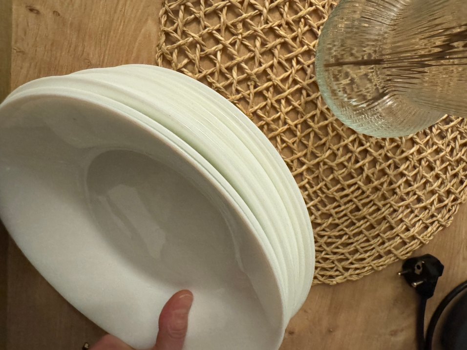 Ikea Beyaz cam porselen Derin Tabak - Görsel 5