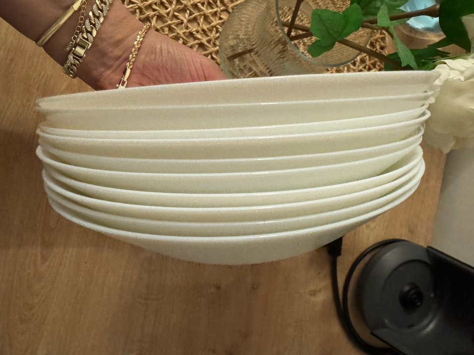 Ikea Beyaz cam porselen Derin Tabak - Görsel 4