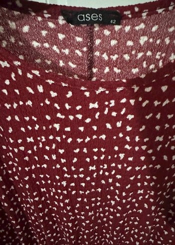 Bordo Uzun Kollu Piliseli Kadın Elbise - Görsel 5