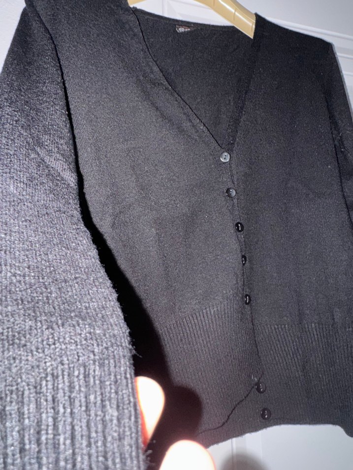 Düğmeli Mavi Midi Hırka - Görsel 5