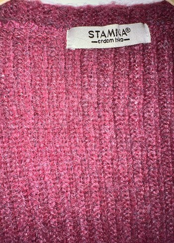 Bordo Örgü Hamile Hırka V Yaka - Görsel 6