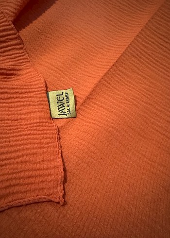 Turuncu jawel bambu yumuşak eşarp - Görsel 2