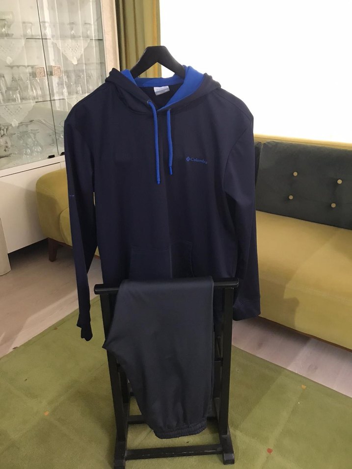 Columbia Lacivert Kapüşonlu Rahat eşofman takımı - Görsel 4