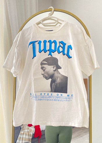 Kadın  Loose Fit Tupac Baskılı Tişört - Görsel 2