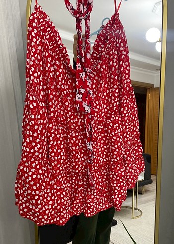 Kırmızı Volanlı etek - Görsel 4