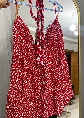 Kırmızı Volanlı etek - Görsel 3