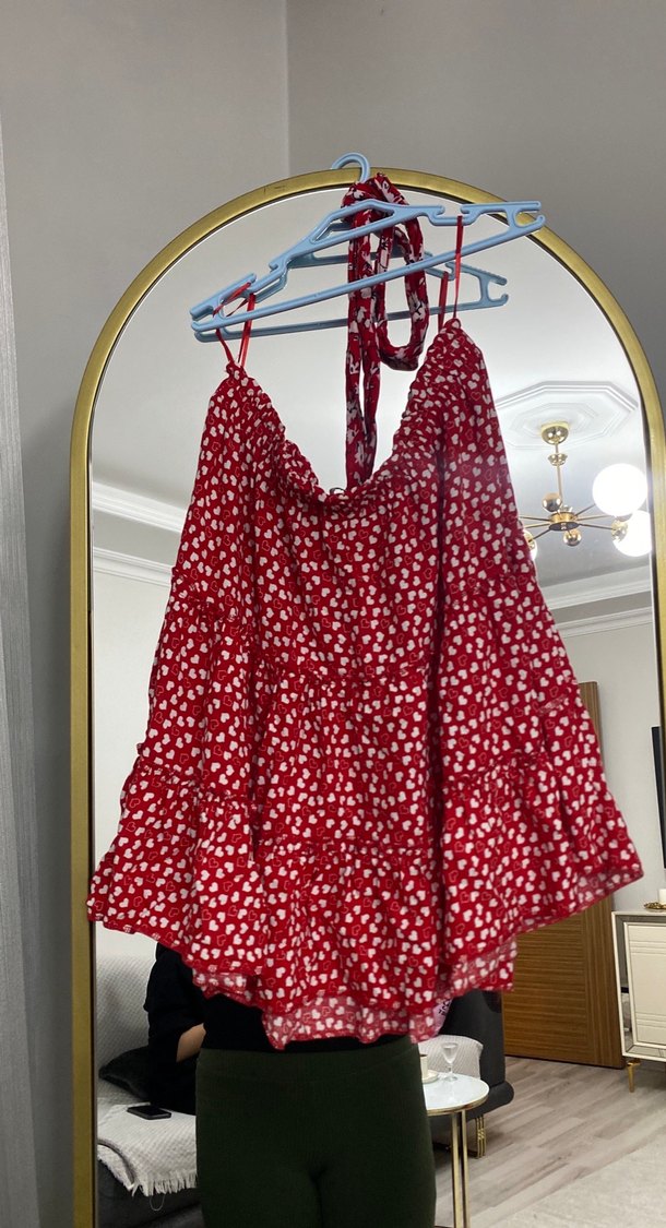 Kırmızı Volanlı etek - Görsel 2