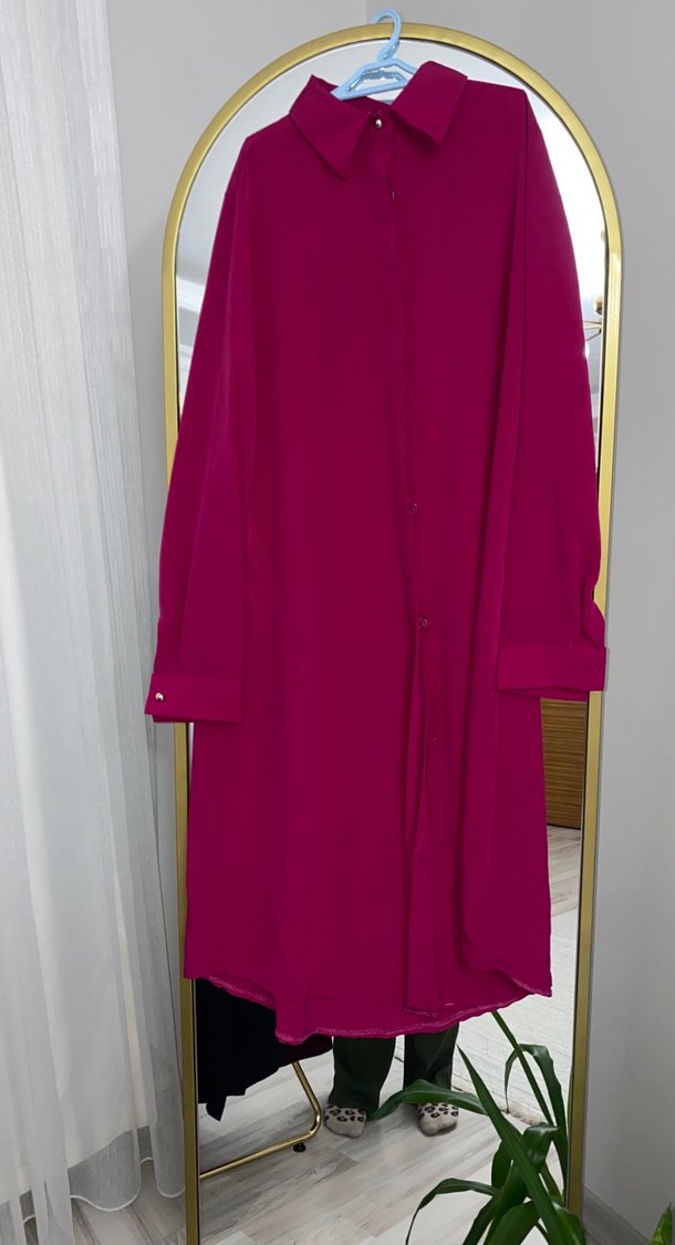 Bordo Uzun Kollu Salaş Kadın Tunik - Görsel 2