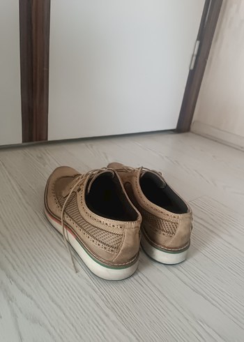 Bej Bağcıklı Erkek Klasik Ayakkabı - Görsel 4