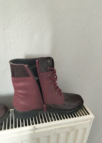 Bordo Kadın Stiletto Topuklu Bot - Görsel 2