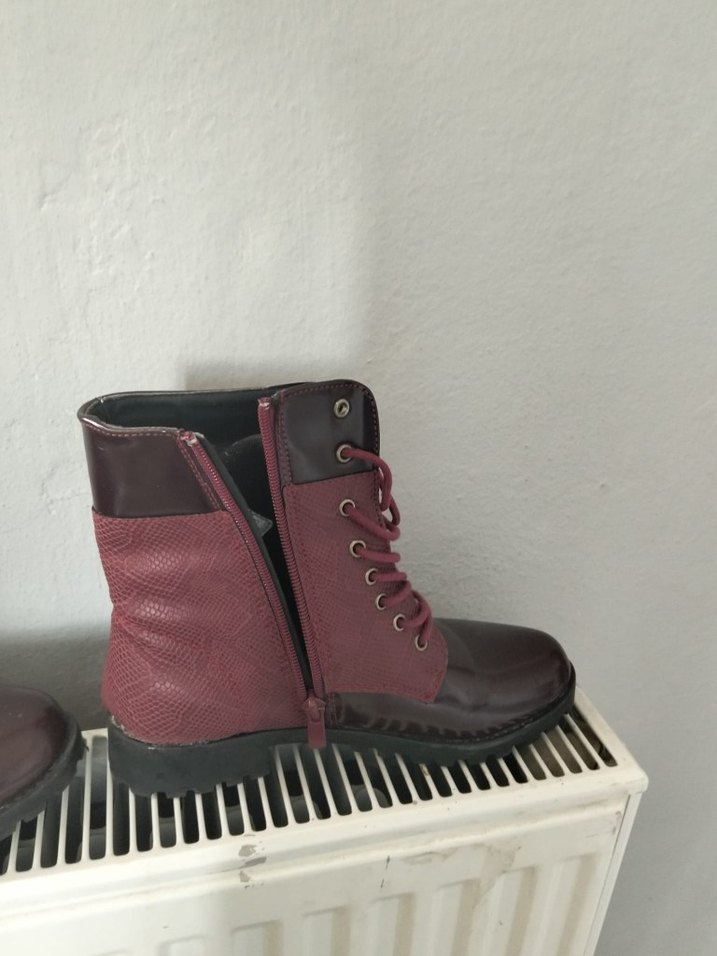 Bordo Kadın Stiletto Topuklu Bot - Görsel 2