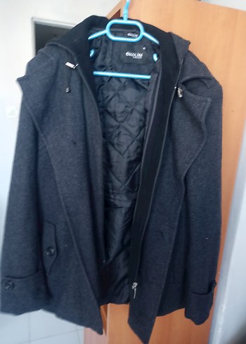 Düğmeli Gri Erkek Kaban Midi Boy - Görsel 2