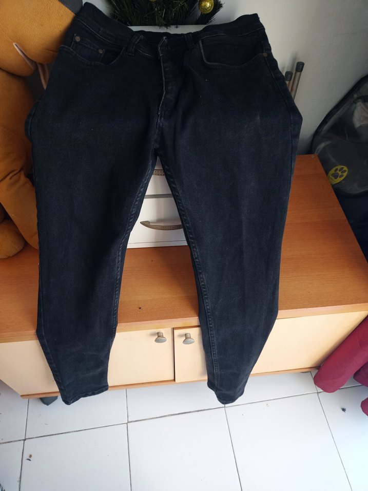 Siyah Normal Boy Kadın Kot Pantolon - Görsel 3