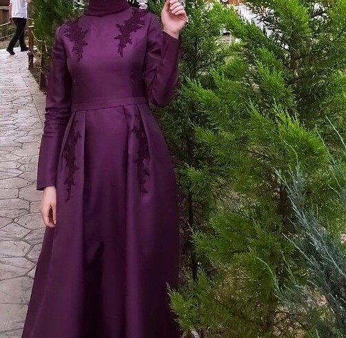 Eser Abiye elbise mürdüm