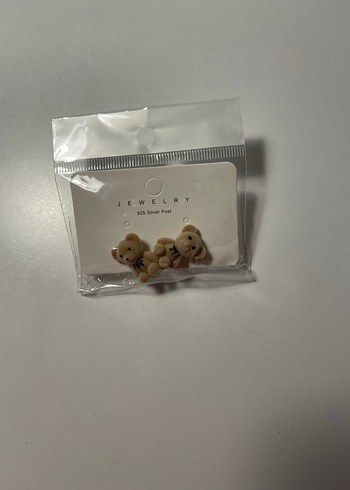 Çocuklar için Pastel Bej Ayıcık Küpe - Görsel 2